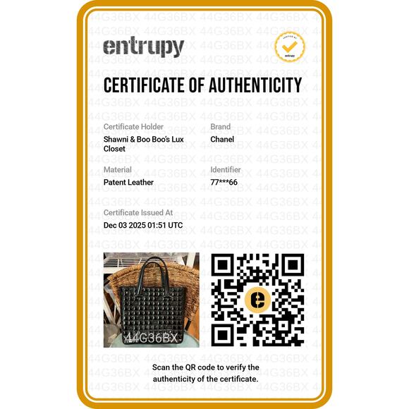 CHANEL CHOCOLATE BAR COCO CHANEL PATENT TOTE*Hologram*ENTRUPY - Picture 13 of 13